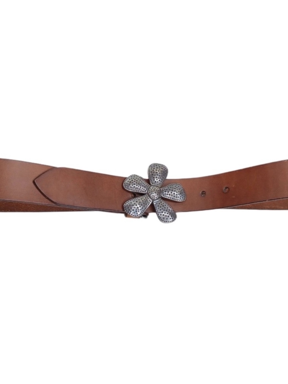Silpada Designs Genuine Italian Leather Floral Buckle Belt Size Large Boho Chic